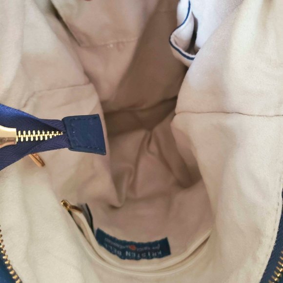 Kristen Bell Blue Pebbled Leather Tote - Picture 7 of 7